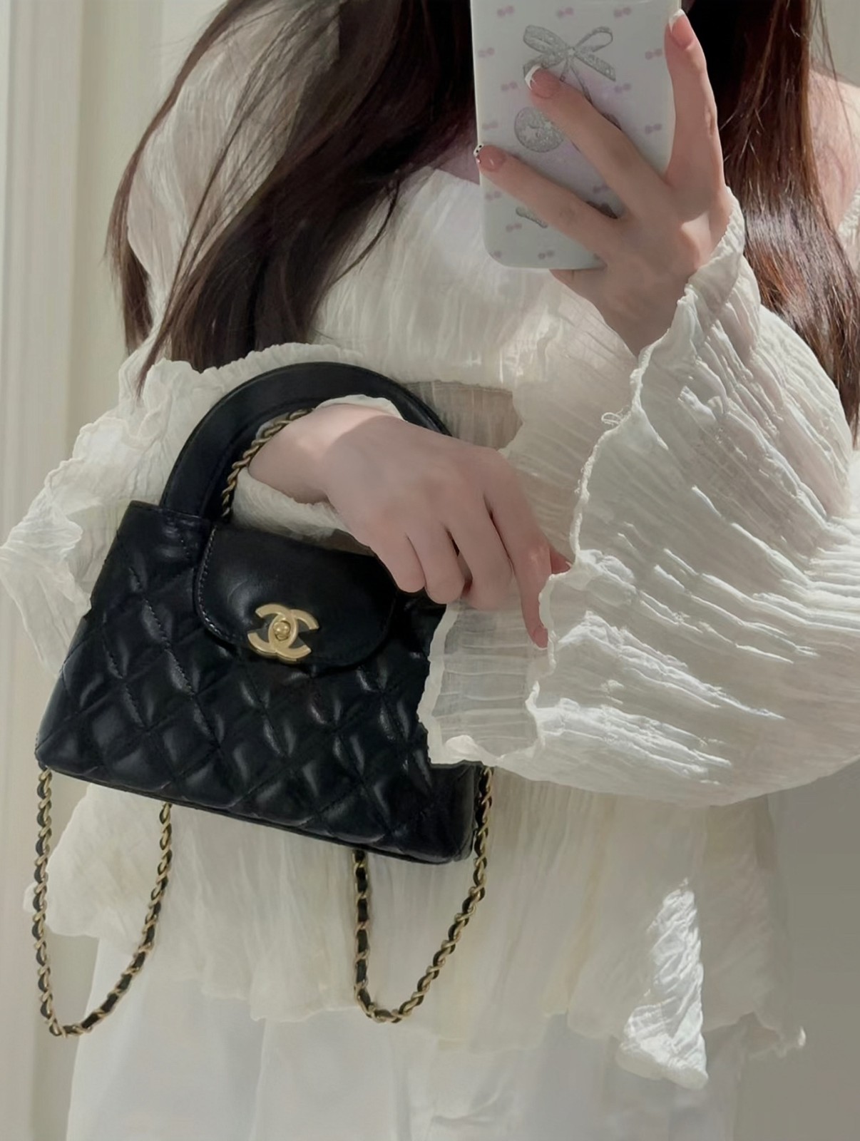小香 23K系列 Kelly 手提鏈條包大號 黑色_8