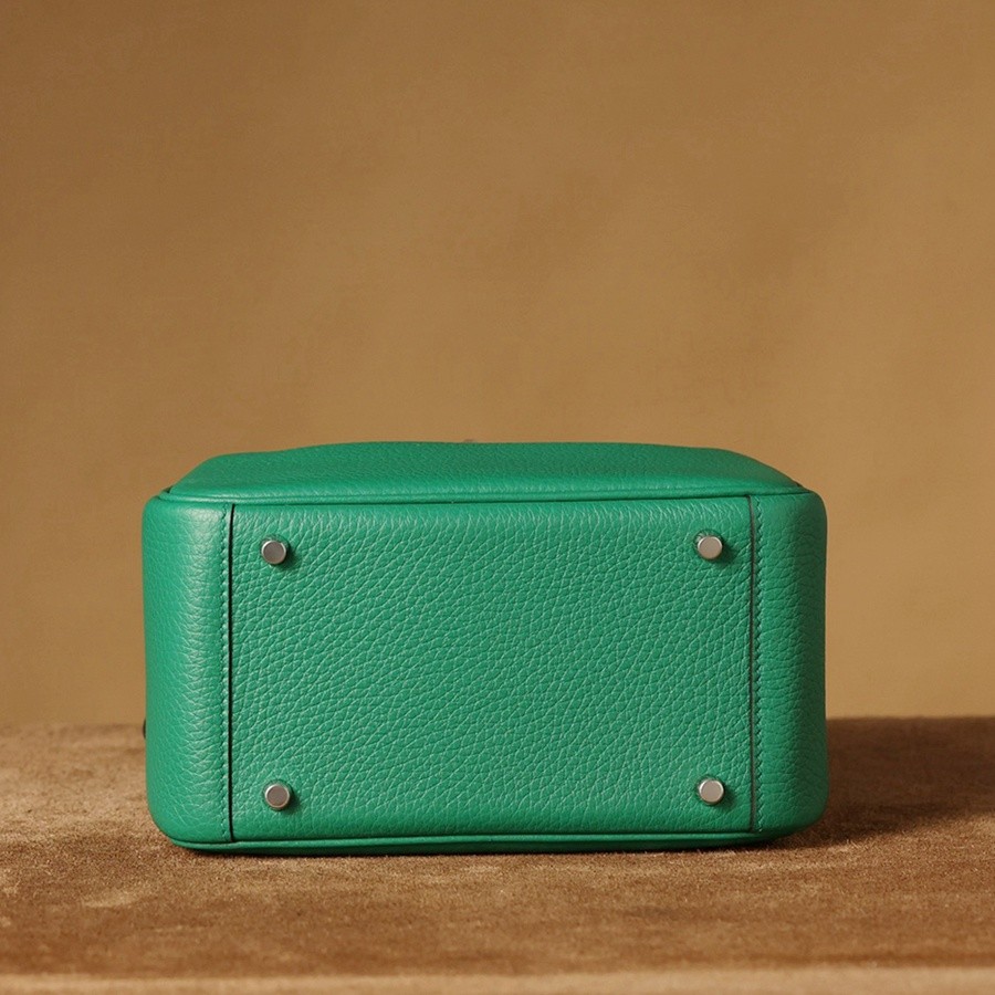 H Lindy Mini 19CM 絲絨綠銀扣_9