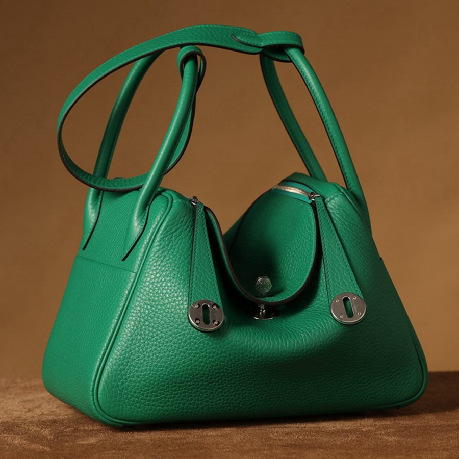 H Lindy 26CM 絲絨綠銀扣_3