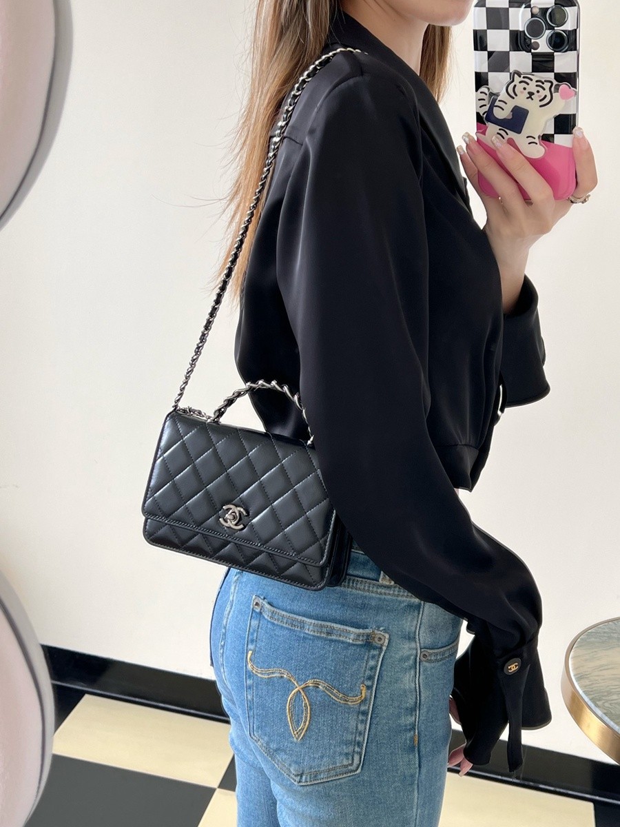 小香 23K秋冬 23K水鑽WOC 黑色_8