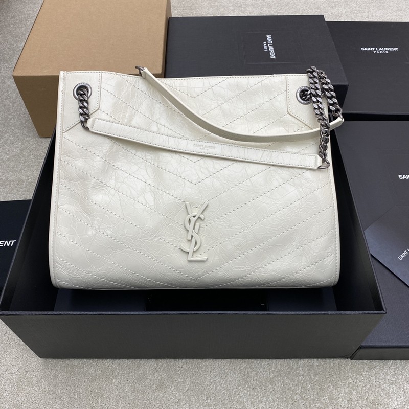 Niki Shopping復古購物袋 托特包 白銀_1