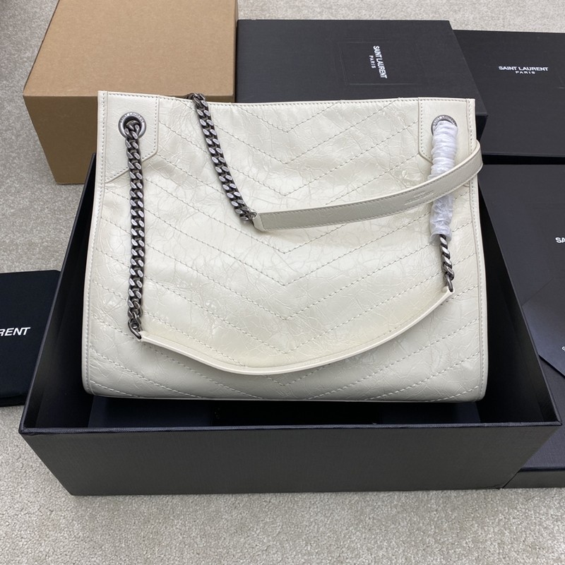 Niki Shopping復古購物袋 托特包 白銀_2
