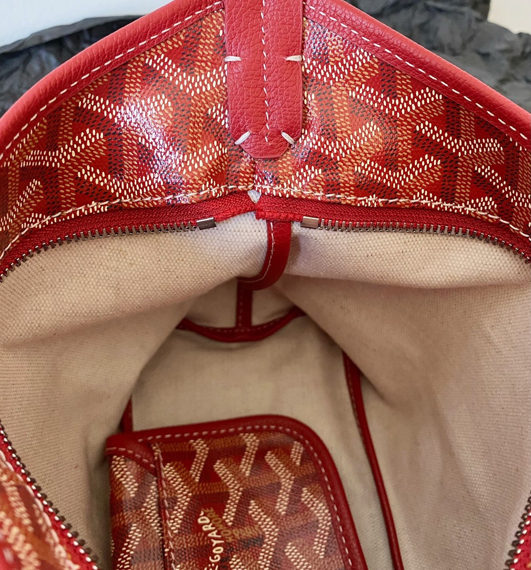 Hobo Mini拉鏈托特紅色_9