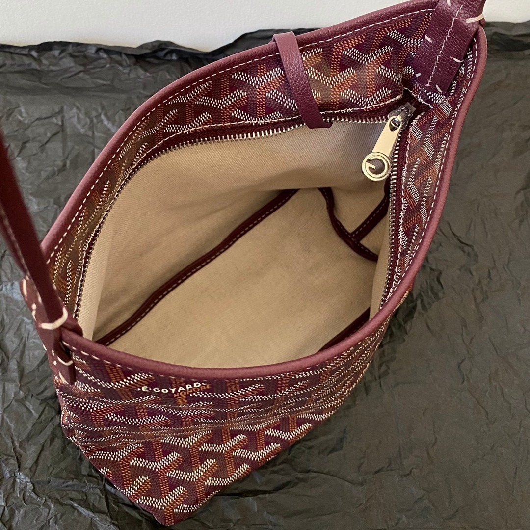 Hobo Mini拉鏈托特酒紅色_6