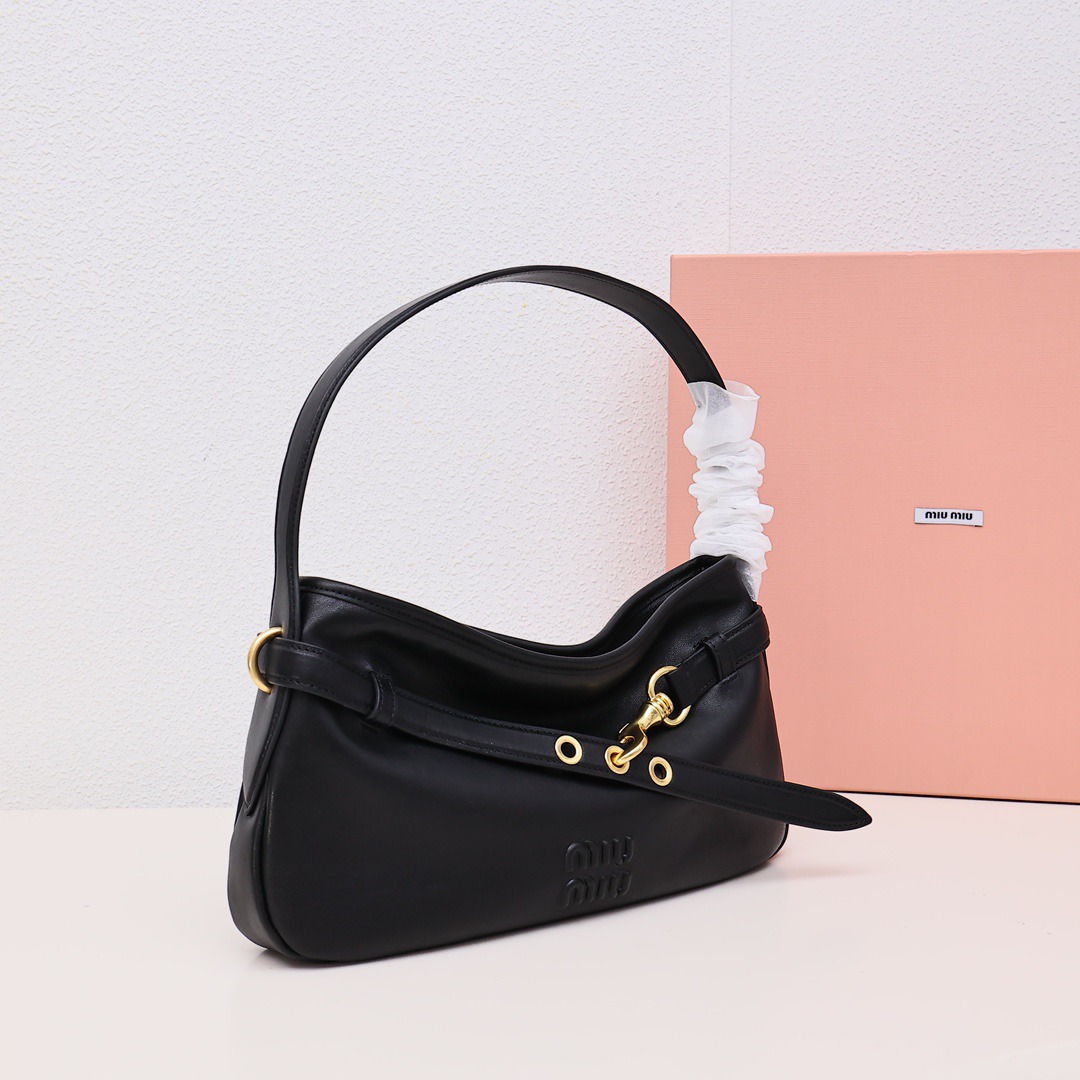 25羊皮腋下包黑色_2