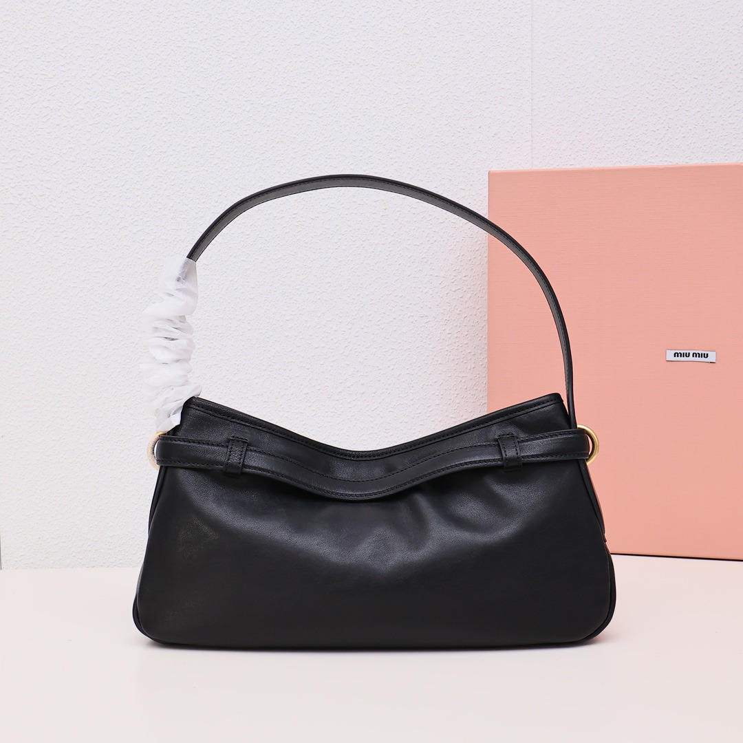 25羊皮腋下包黑色_3