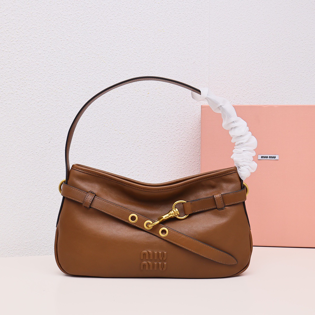 25羊皮腋下包棕色_1