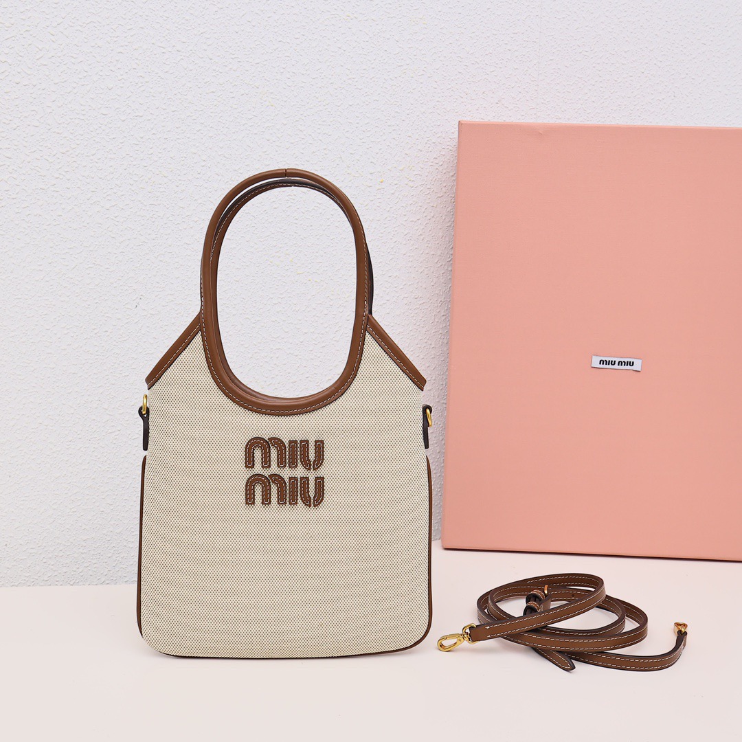 Ivy Mini托特包帆布棕_1