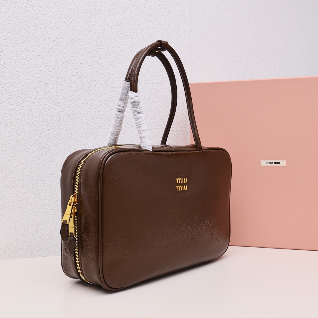 Beau油蠟皮公事包棕色_6