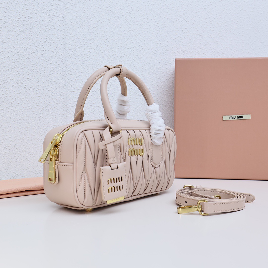 Arcadie褶皺保齡球包粉色_2