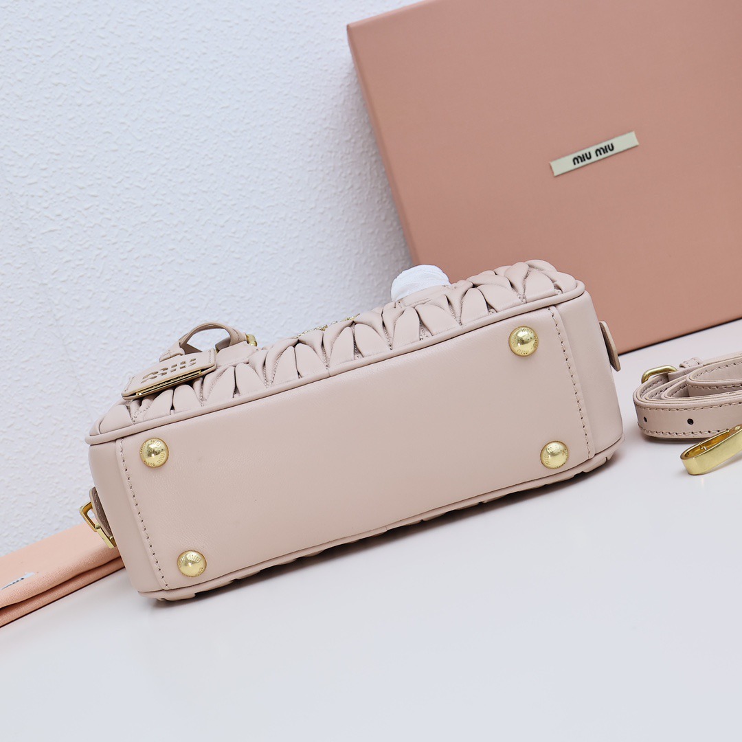 Arcadie褶皺保齡球包粉色_4