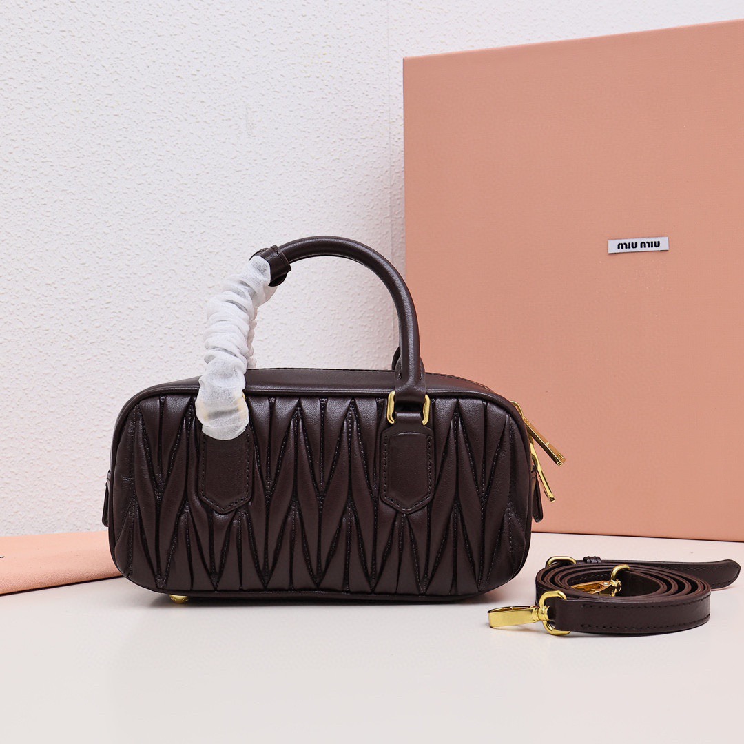 Arcadie褶皺保齡球包勃艮第_3