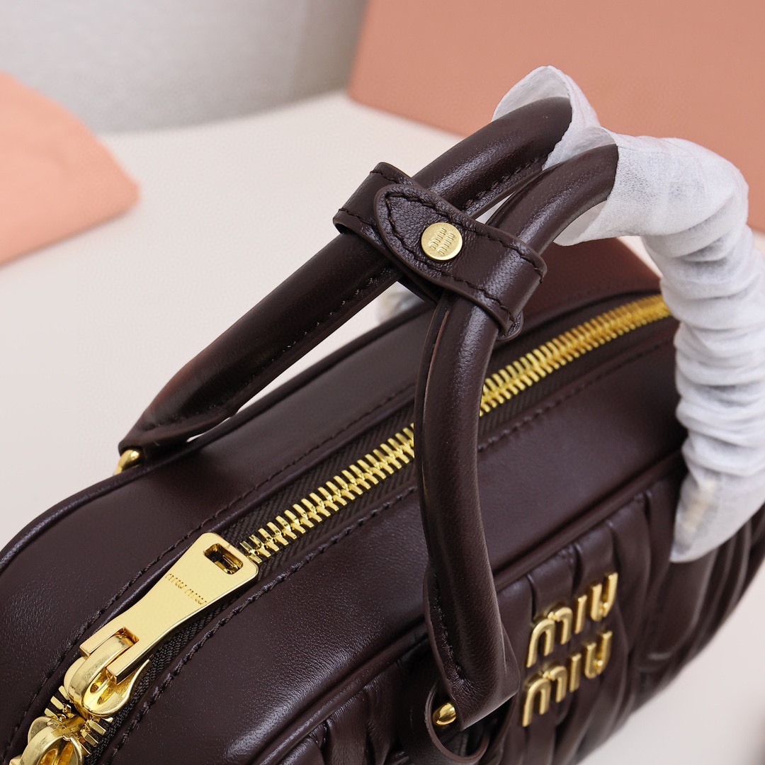 Arcadie褶皺保齡球包勃艮第_7