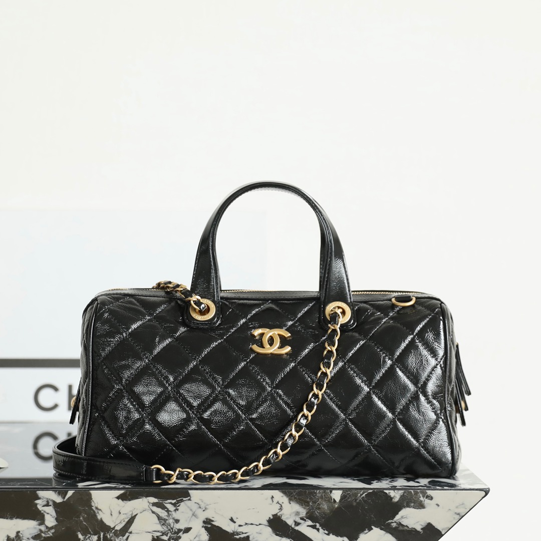 25A油蠟皮保齡球包大號黑色_1