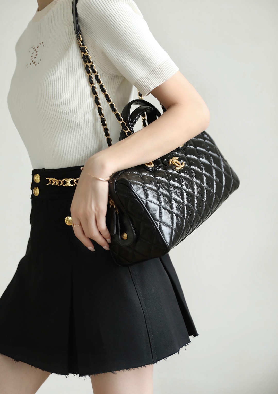 25A油蠟皮保齡球包大號黑色_3