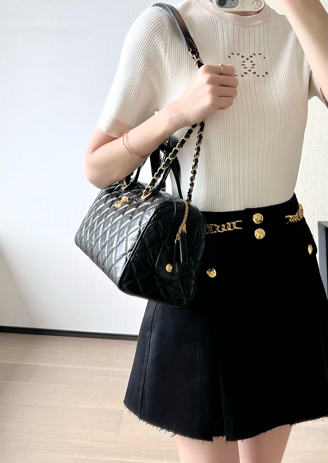 25A油蠟皮保齡球包大號黑色_7