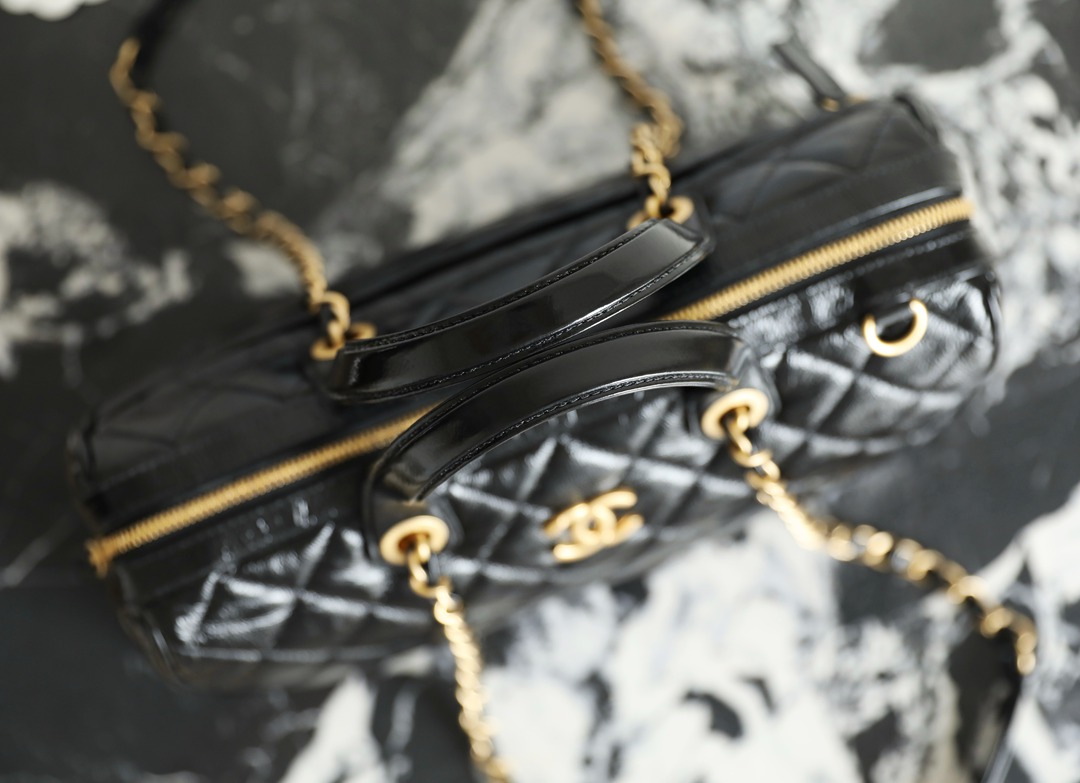 25A油蠟皮保齡球包大號黑色_9