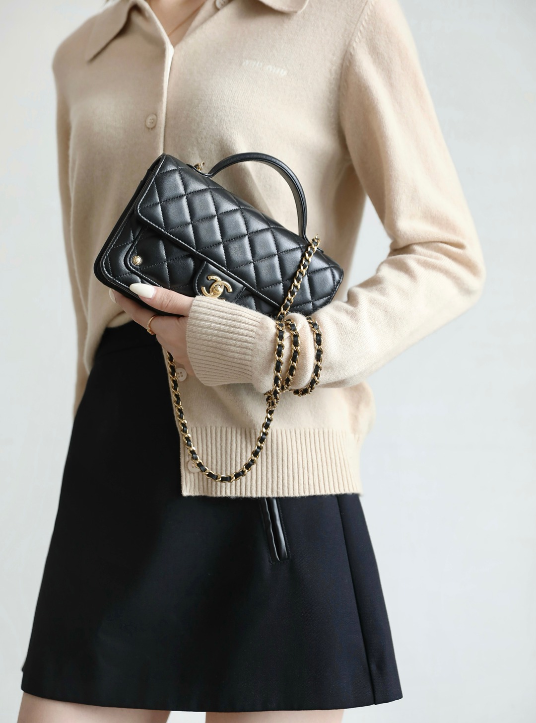 25B秋冬鉚釘Mini郵差包黑色_13