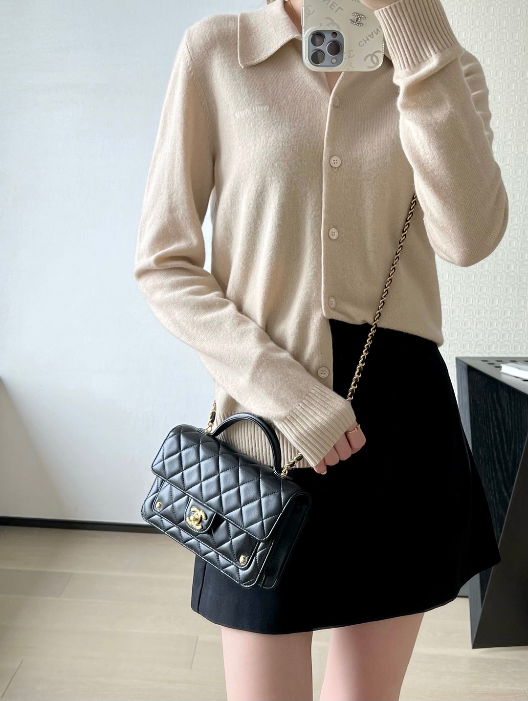 25B秋冬鉚釘Mini郵差包黑色_16