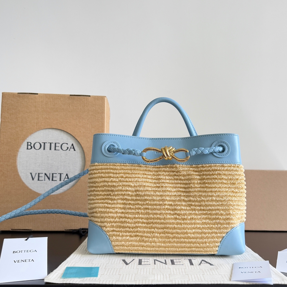 743568 Andiamo蝴蝶結小號 拉菲草/淺藍色_1