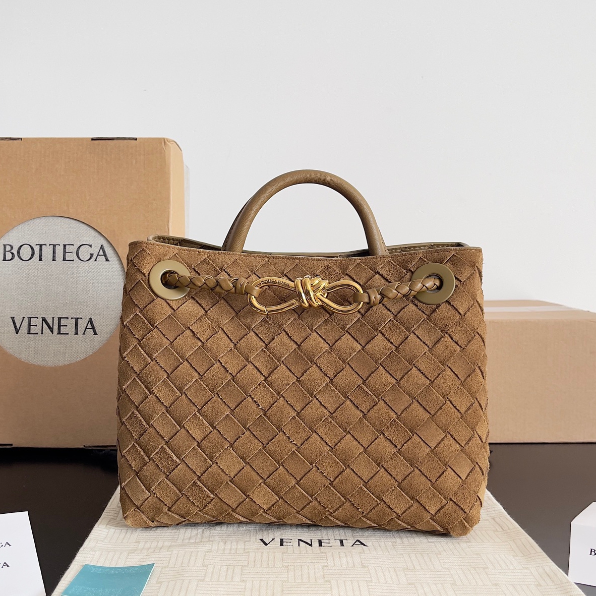 743568 Andiamo蝴蝶結小號 25cm反絨棕褐色_1