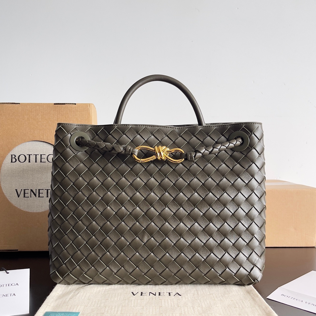 743572 Andiamo蝴蝶結中號 深芥末色_1