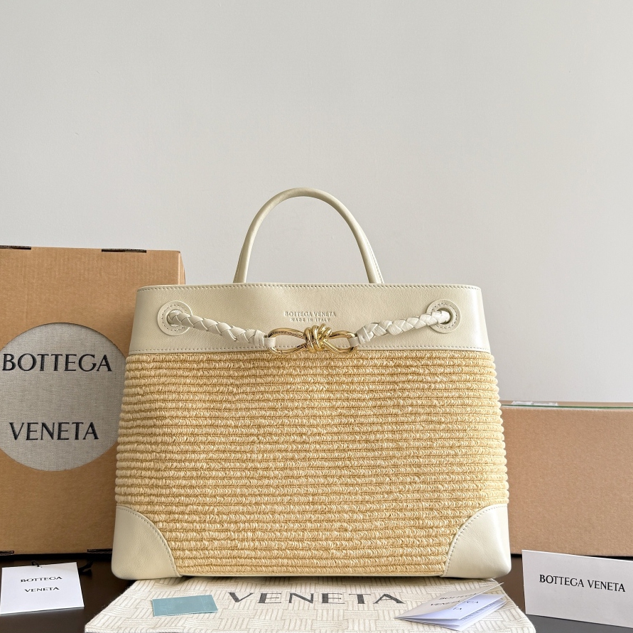 743572 Andiamo蝴蝶結中號 草編海鹽色_1