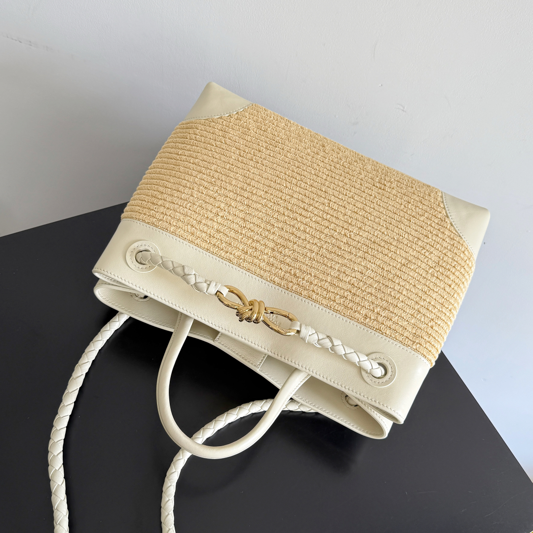 743572 Andiamo蝴蝶結中號 草編海鹽色_7