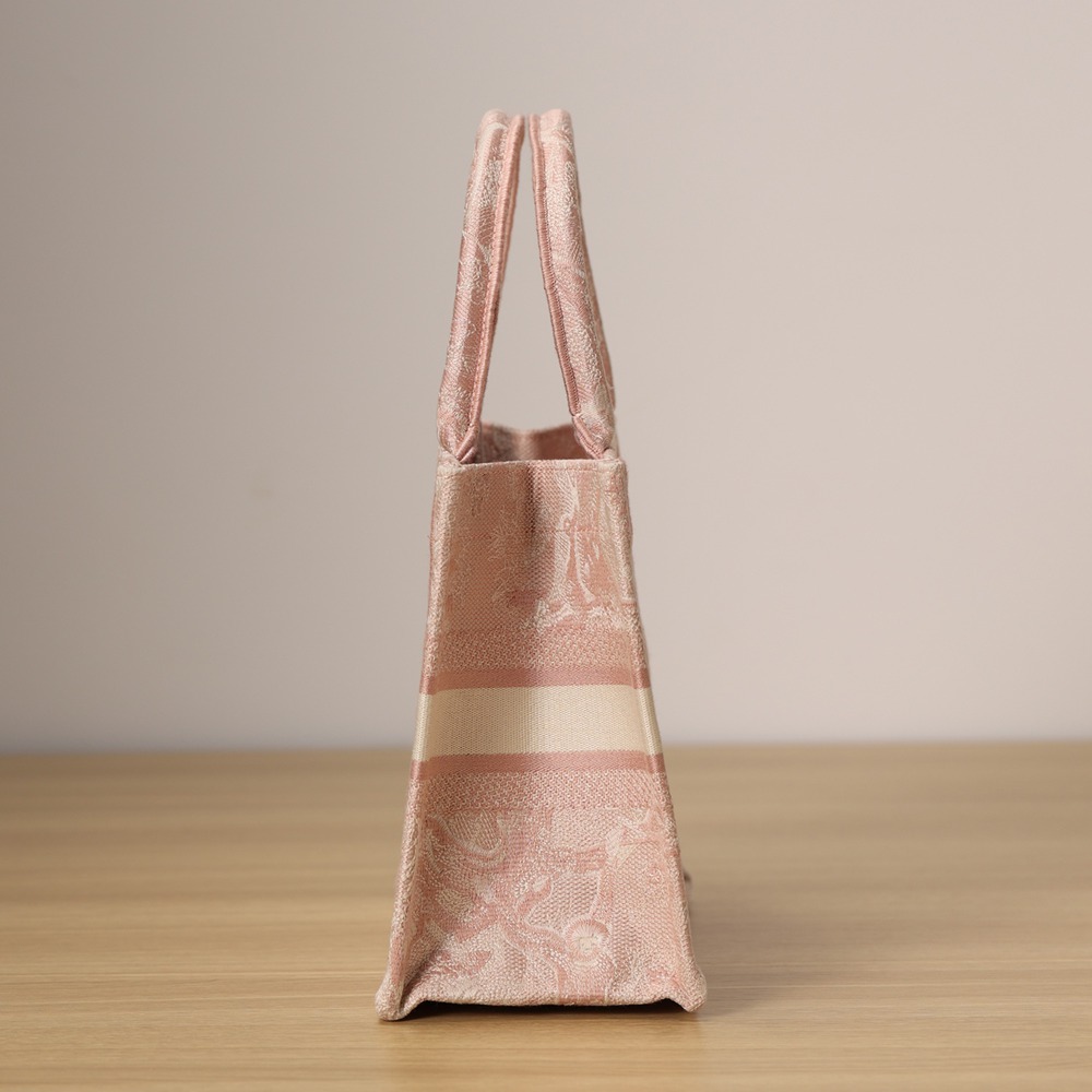 小號 Book Tote 玫瑰粉色茹伊印花刺繡_2