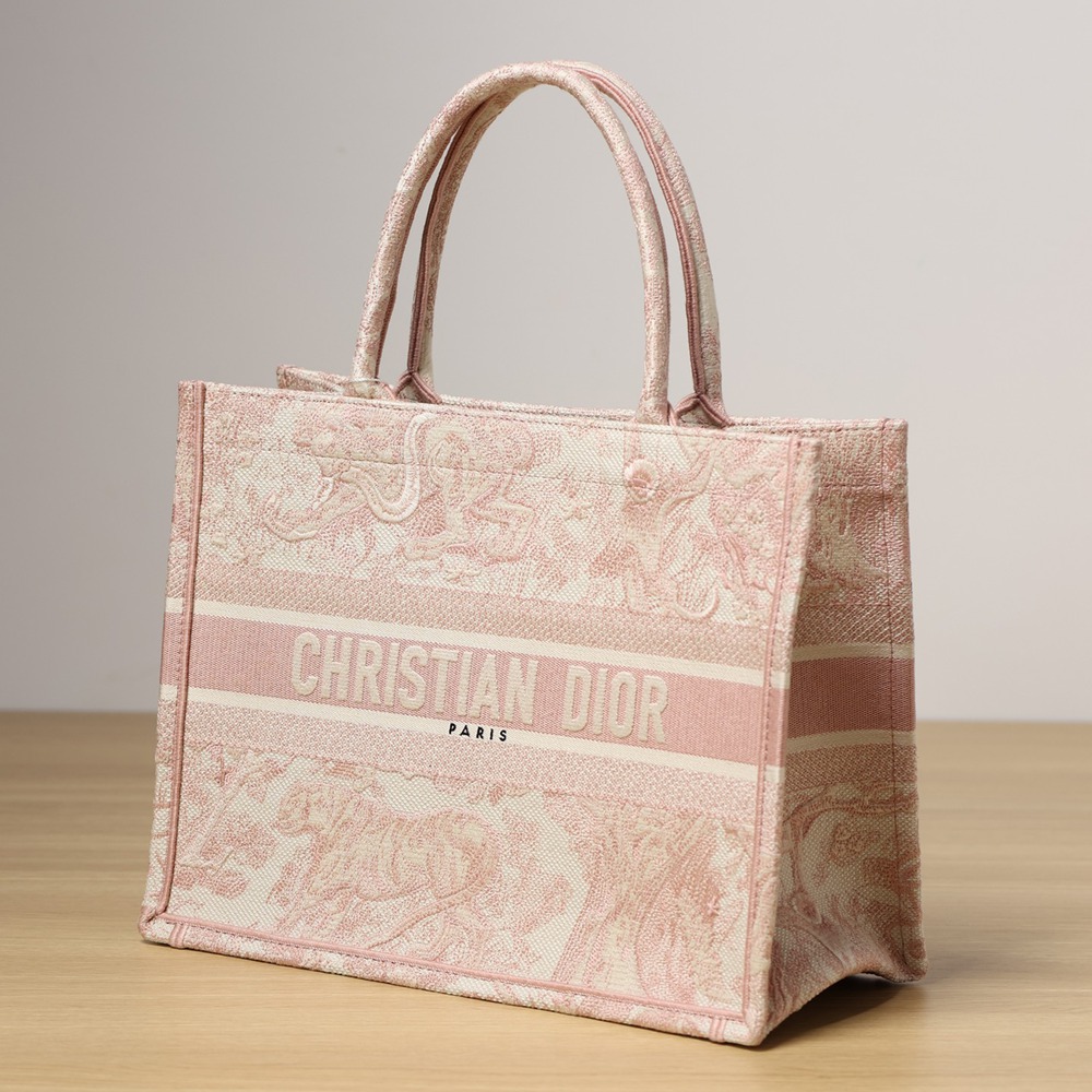Book Tote 中號粉色動物園(粉色老虎）_2