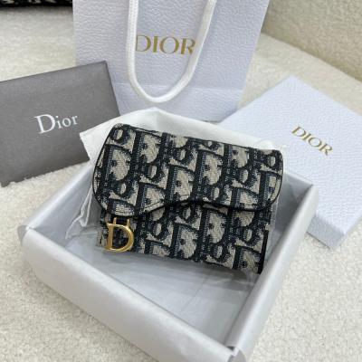 CD 馬鞍5格卡夾 藍D印花