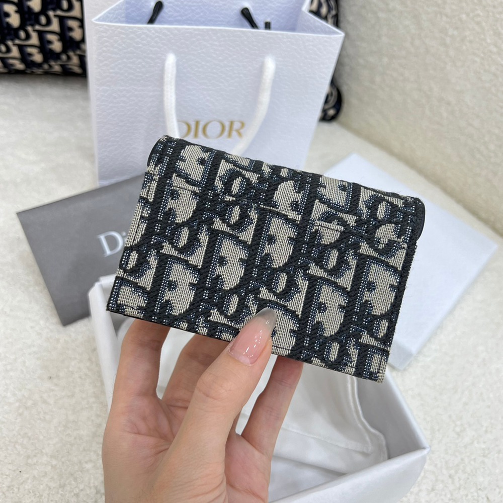 CD 馬鞍翻蓋卡夾 藍D印花_4