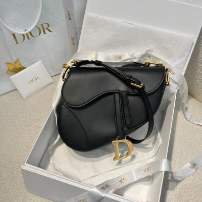 中號 Soft Saddle馬鞍包黑色復古光滑牛皮革