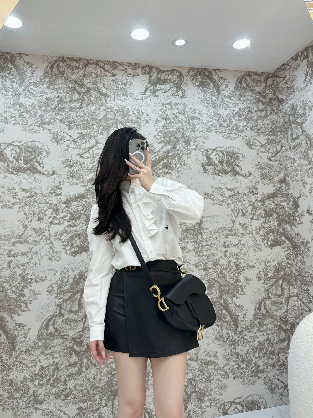 中號 Soft Saddle馬鞍包黑色復古光滑牛皮革_3