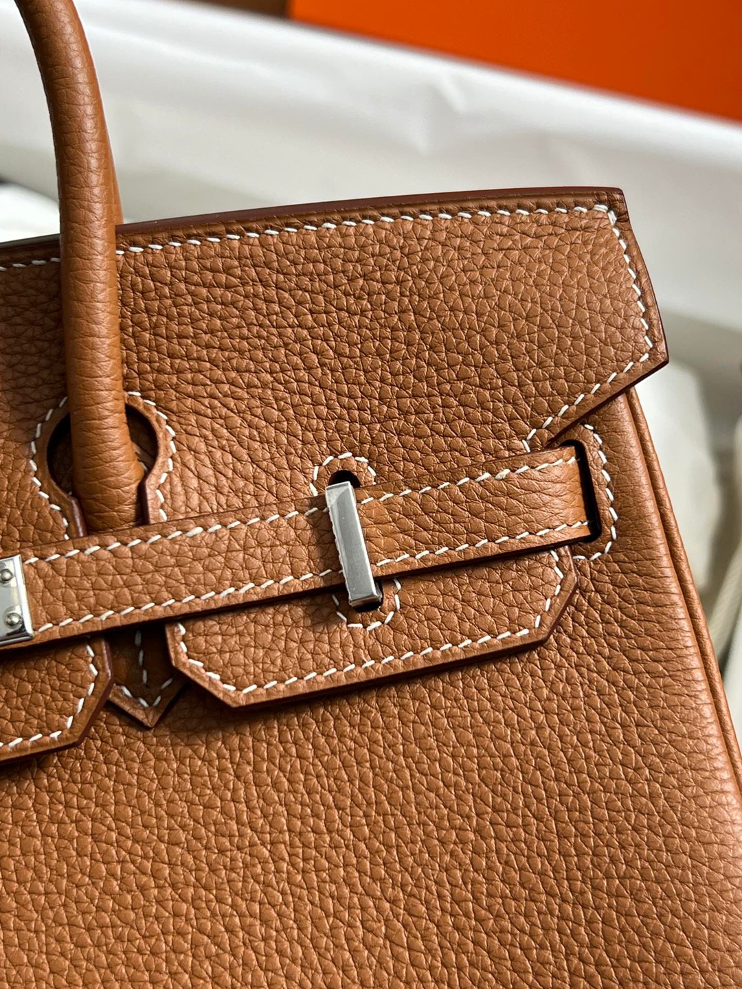 Birkin25 金棕銀扣_11