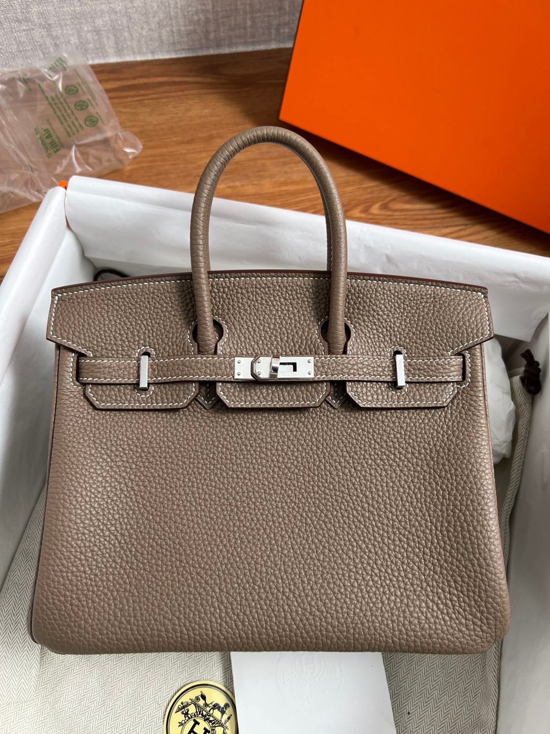 Birkin25大象灰銀扣_2