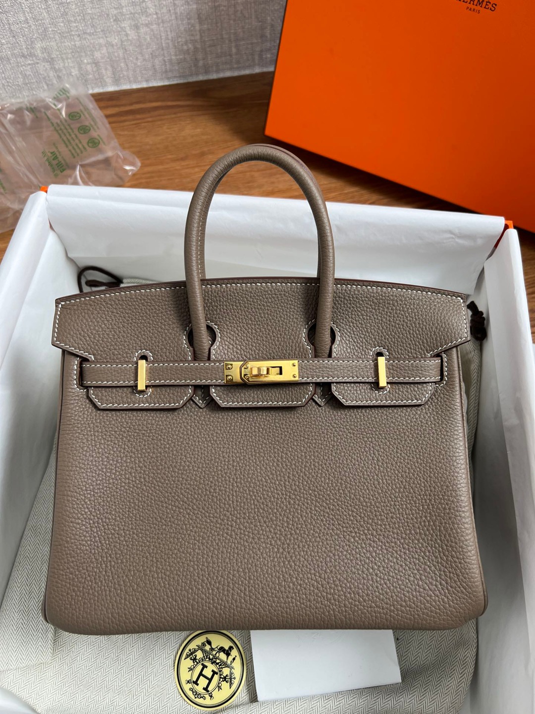 Birkin25大象灰金扣_2