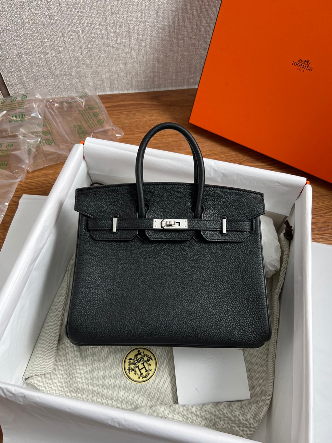 Birkin25 黑色銀扣_5