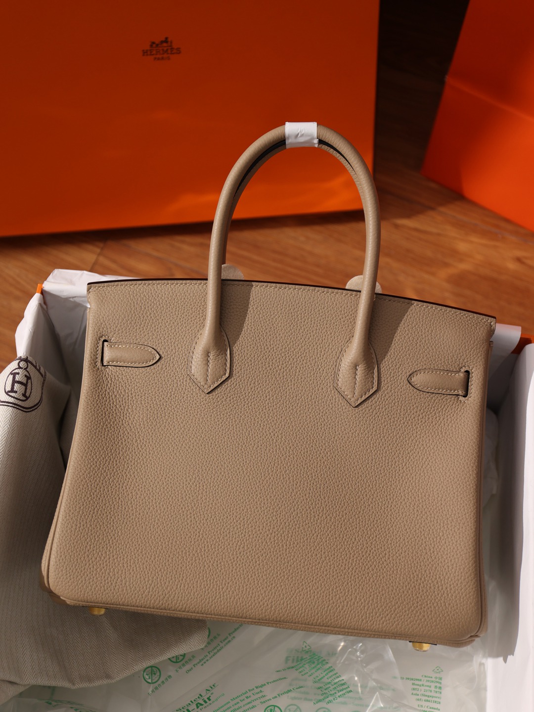 Birkin30 風衣灰金扣 Togo皮_15